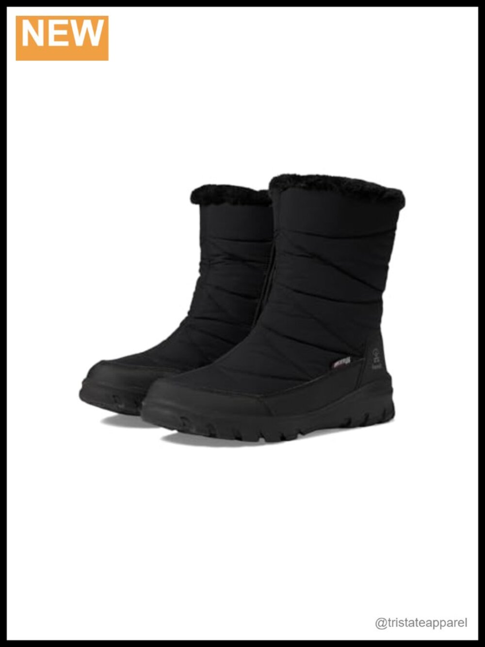Waterproof Women's Mid-Calf Snow Boots Fleece Lining Zip Closure Winter